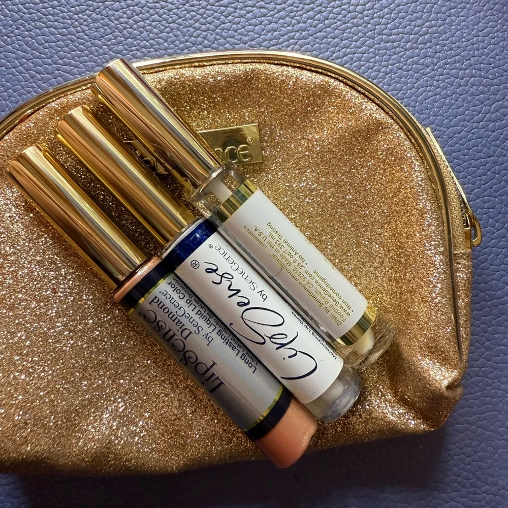 LipSense Lipstick BOMBSHELL DIAMOND Set with Gold Pouch - Picture 1 of 4